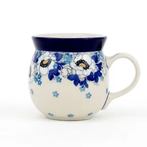 Kubek Ceramiczny 005 v-0,2l <br>2222X Biało-niebieskie anemony